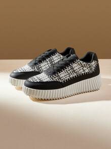 CUCCOO EASI 女士厚底坡跟运动鞋 秋季 - 黑色 - 查看 6