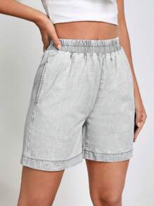 Short en jean casual lavé pour l'été