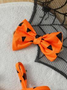 SHEIN 2 piezas Disfraz de niño/niña bebé de Halloween, estilo único mono naranja - Multicolor - Ver 5