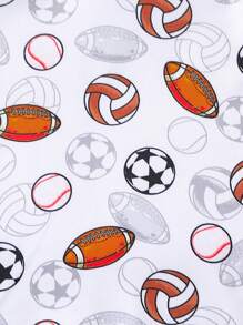 SHEIN 2pcs Baby Boy Cartoon Print Color Block Crew Neck Long Sleeve Sleepwear Set - Black - View 4