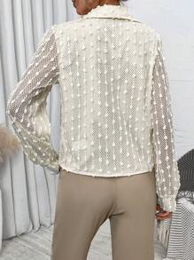SHEIN Unity 女士时尚优雅领口衬衫 - 杏色 - 查看 2