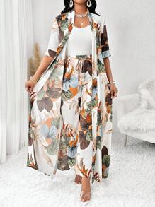 SHEIN Lady قمصان نساء طويلة ملونة منسوجة عمل أنيقة غير رسمية خريف وشتاء، سراويل نساء طويلة ملونة منسوجة