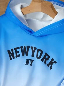 2pcs/Set Teen Boys' Casual Letter Print Hoodie Sweatshirt And Sweatpants Set, Spring & Autumn