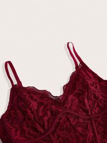 Forever 21 Women Floral Pattern Cami Top - Burgundy - View 8
