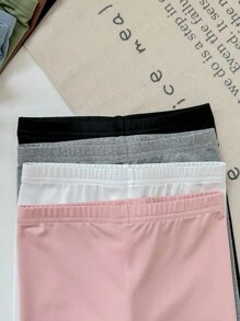 SHEIN Leap Crew 15 件套年轻女孩纯色修身休闲紧身裤