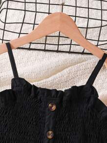 Black Snug Fit Jumpsuit With Ruffle Top, Waist Tie Bow Belt, Mid-Waist Design