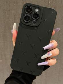 SV Pattern Studio 艺术家卡哇伊蝴蝶结印花可爱休闲黑色手机壳，节日，情人节