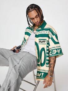 AXEPEAK Camicia sciolta a maniche corte con stampa digitale alla moda, adatta per l'estate, per uscire, come regalo per il fidanzato, stile streetwear