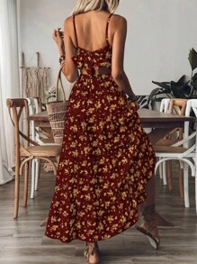 Breezaya Women Allover Printed Backless Cami Dress - Orange - View 2