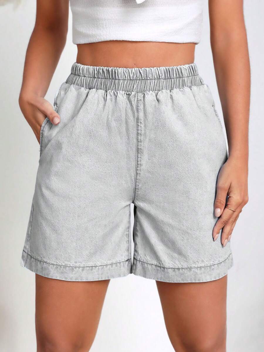 Short en jean casual lavé pour l'été