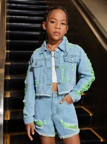 SHEIN Explorewe Cool Girl Street Style Distressed Denim Outfit