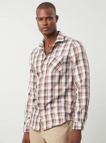 Mainfolk Men's Tailored Plaid Button-Down Long Sleeve Casual Shirt, Suitable For Autumn - Multicolor - View 5