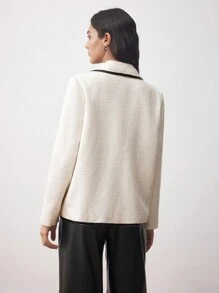 BizChic Schwarzer Mantel mit elastischem Bund, locker geschnitten, gerade Passform