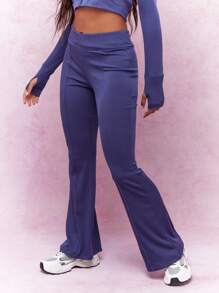 MISSGUIDED High Neck Zip Through Long Sleeves Crop Jacket Top And Flare Hem Pants Two Piece Co-Ord Set