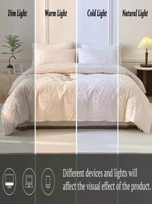 叶形镂空米色被套套装，双人/大号/特大号可选，波西米亚农舍风格三件套床上用品，超柔软透气超细纤维被套，包含1个拉链被套和2个枕套，不含被芯，男女皆宜的礼物 - 米色 - 查看 8