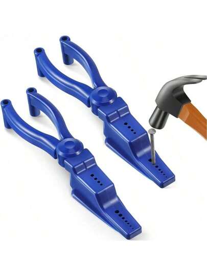 SHEIN 1Pc Nail Holder For Hammering, Plastic Pliers, Finger Safe For Hammer Nails In Slip Joint Pliers, Finishing Nails Pliers Keeps Fingers Safe, Basic Repair And Woodworking Joint Pliers, Tools For Men,Home Improvement