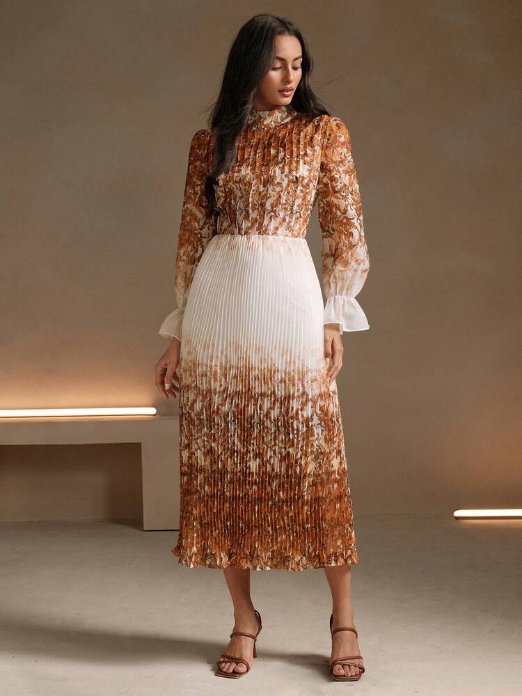 Vacation Feel Ombre Ruched Women Dress