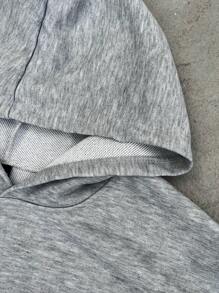 Manfinity Hypemode Men's Print Hooded Sweatshirt And Shorts Set - Grey - View 3