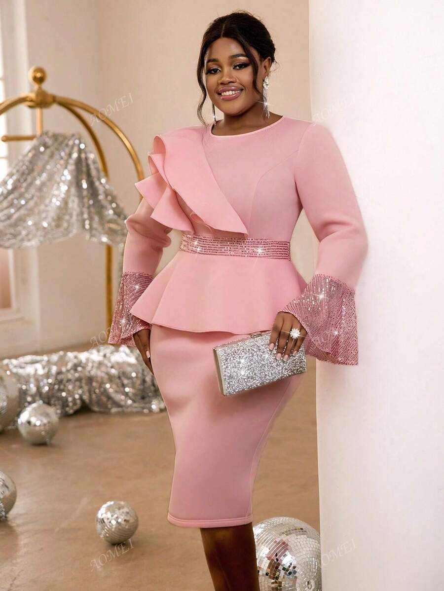 Semi Formal Dresses For Women With Sleeves Women's Ruffle Trim Sleeveless Formal  Gown Heavy Design Elegant Cocktail Semi Formal Prom Wedding Guest Dress For  Birthday Graduation Dinner Homecoming P 38539921 Work Dresses