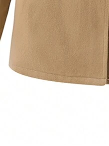 SHEIN 2 件套青少年男孩优雅通勤夹克和高领 T 恤，适合冬季时尚 - 棕色 - 查看 5