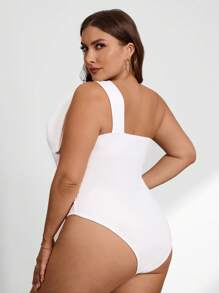 Firerie Plus Size Elegant Commute Workplace Knowledgeable High-End Venue Sophisticated Afternoon Tea Slight Sexy Date Music Concert One Shoulder Bow Detail Graceful Bodysuit