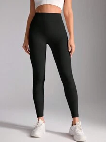 SHEIN Sport Studio Solid Color High Waist Seamless Sports Leggings