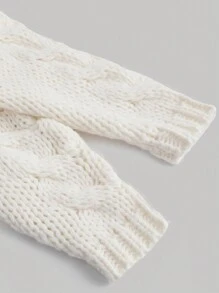 SHEIN MOD Cardigan Solto Branco Feminino, Queda/Inverno, Anos 90, Renascença, Old Money, Homecoming, Casual Business, Moda Coreana, Cottage Core, Vestuário de Escritório - Branco - Visão 8