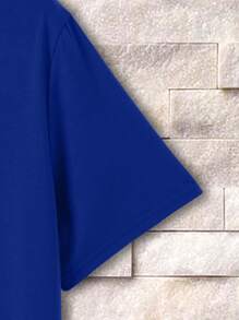 Manfinity Dauomo Men'S Wing & Letter Printed Short Sleeve T-Shirt - Royal Blue - View 5