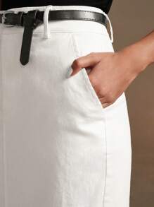 Anewsta Váy xẻ eo cao gợi cảm, thời trang mùa hè châu Âu và Mỹ, váy hợp thời trang và đa năng - trắng - Xem 3