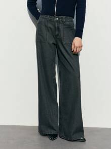 Maija 女士灰色宽腿宽松低腰牛仔裤