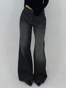 DAZY Women Faded Casual Denim Jeans - Black - View 7