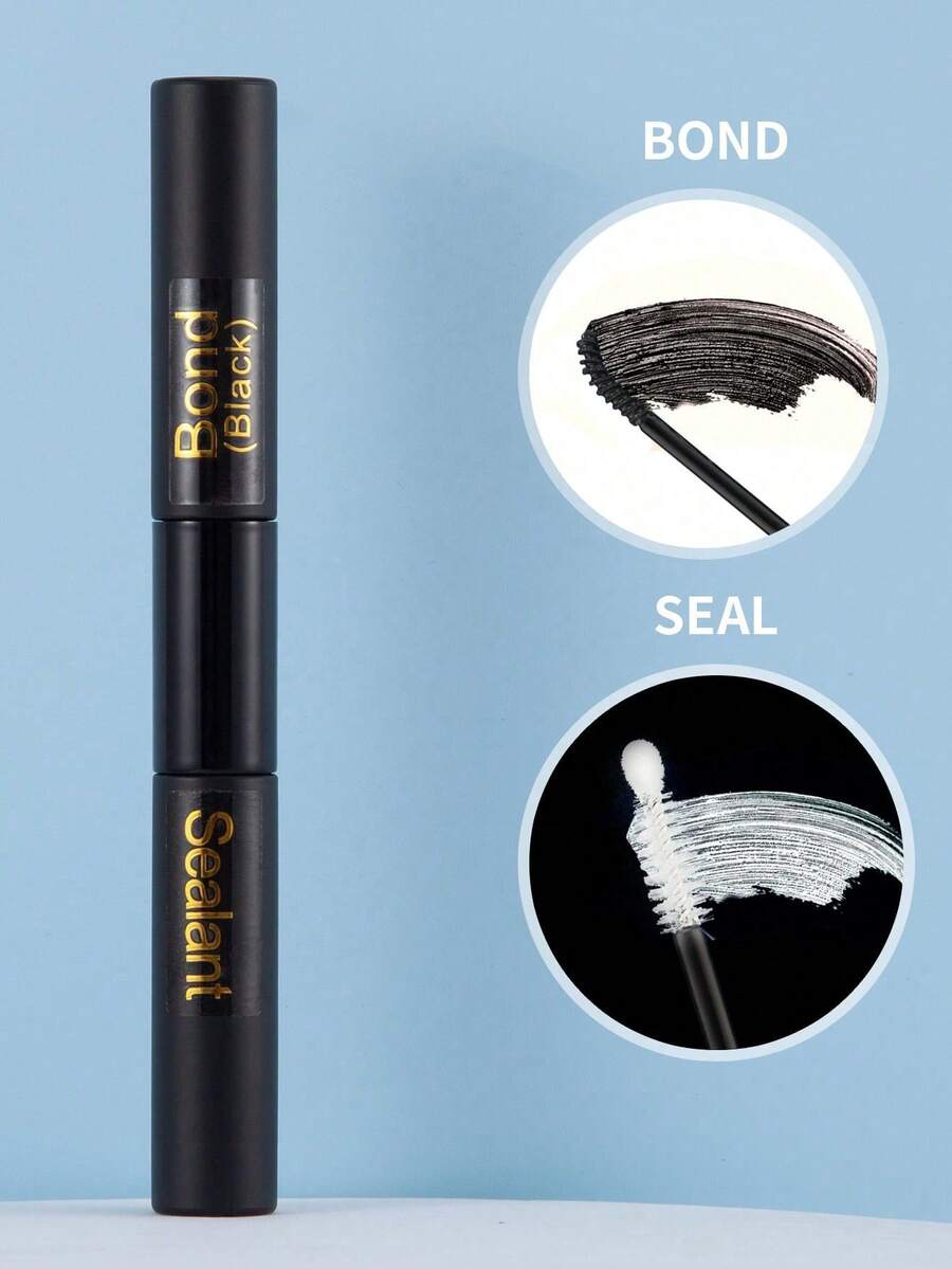 1pc Black Eyelash Adhesive And Clear Seal 2In1, DIY Eyelash Extension