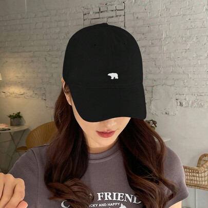 여성 자수 장식 심플 야구 모자, 여성 겨울 모자