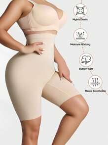 Ultra Soft Lightweight Tummy Control Thigh Slimmer Butt Lifter Shapewear Shorts For Base Layering - Apricot - View 6