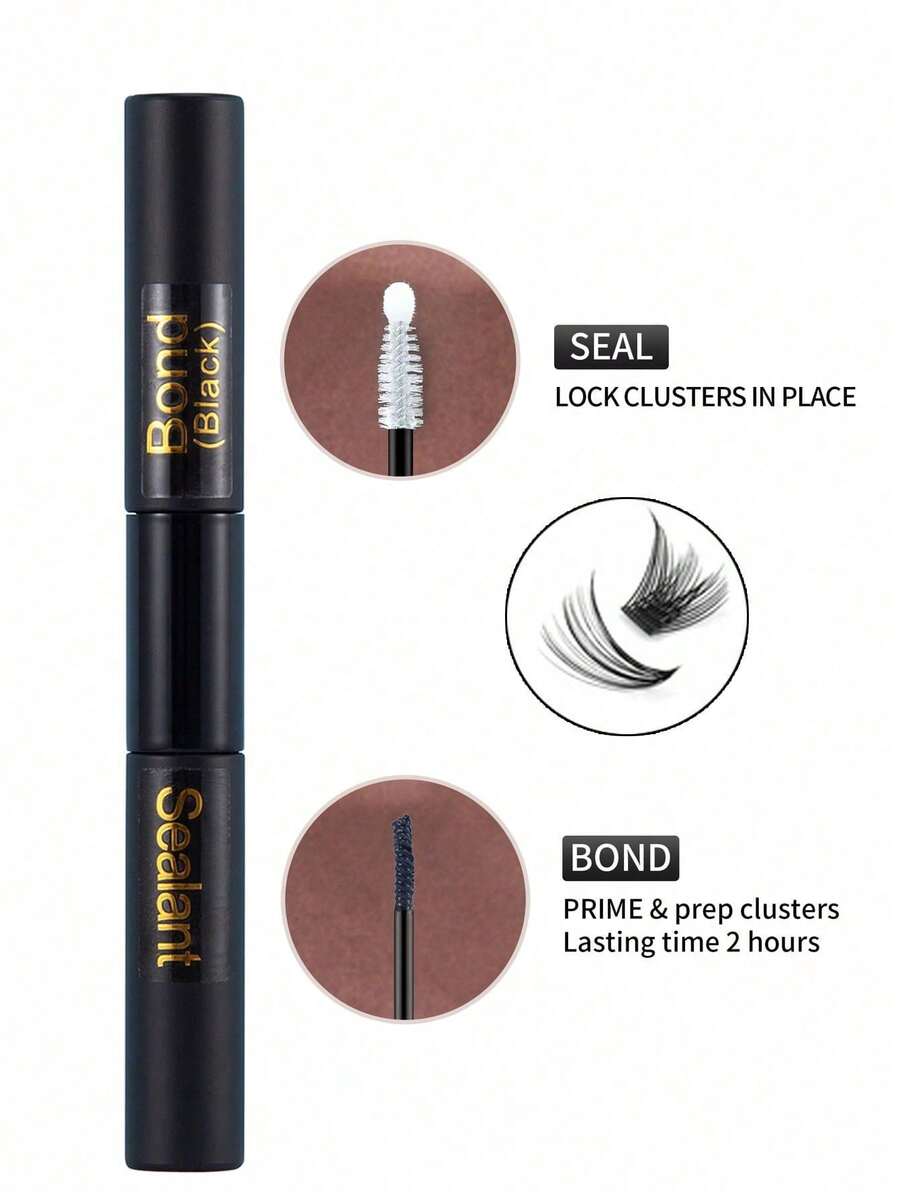 1pc Black Eyelash Adhesive And Clear Seal 2In1, DIY Eyelash Extension
