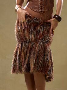 MUSERA Chân váy midi dệt kim dáng suông kiểu cổ điển, phong cách Ibiza, boho, mùa hè, gợi cảm, dễ thương, dự tiệc, lễ Phục sinh - Nhiều màu - Xem 5