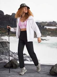 In My Nature Women's Simple Print Straight-Leg Outdoor Long Pants - Black - View 7