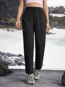 In My Nature Women's Simple Print Straight-Leg Outdoor Long Pants - Black - View 5