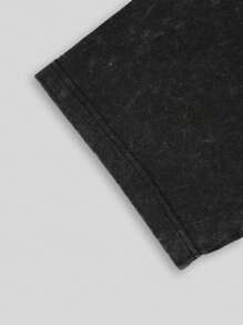 ROMWE MEN Street Life Áo thun nam tay ngắn họa tiết thiên thần, thích hợp cho mùa xuân và mùa hè - màu đen - Xem 4