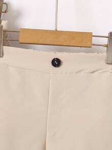 SHEIN Bộ 2 quần và quần short màu trơn cho bé trai - Màu be - Xem 3