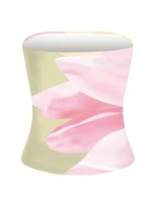 SHEIN EZwear 女士夏威夷海滩度假花卉印花抹胸