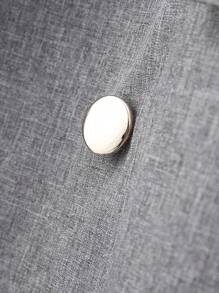 Franclia Women's Grey Contrast Striped Double-Breasted Casual Blazer Fall Cloth For Women