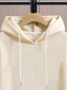 Manfinity LEGND 2pcs Women Solid Color Casual Hoodie Sweatshirt And Pants Set - Khaki - View 6