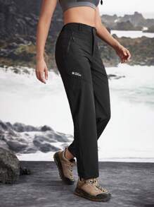 In My Nature Women's Simple Printed Outdoor Long Pants - Black - View 7