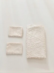 叶形镂空米色被套套装，双人/大号/特大号可选，波西米亚农舍风格三件套床上用品，超柔软透气超细纤维被套，包含1个拉链被套和2个枕套，不含被芯，男女皆宜的礼物 - 米色 - 查看 6