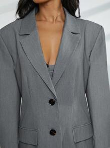 Hauture Blazer entallado monocuello con solapa sobredimensionada