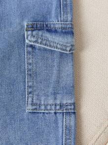Baby Boys Fashionable Spring & Autumn Casual Denim Set - Medium Wash - View 6