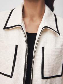 BizChic Schwarzer Mantel mit elastischem Bund, locker geschnitten, gerade Passform