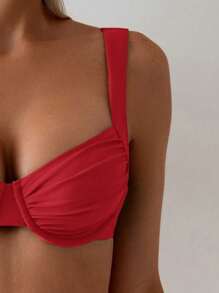 Swim Chiccia 1set Women Summer Solid Color Bikini Swimwear
