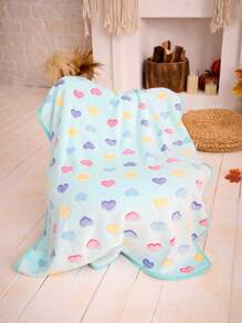 PETSIN Blue Heart Shaped Printed Cute Warm Pet Blanket - Multicolor - View 4